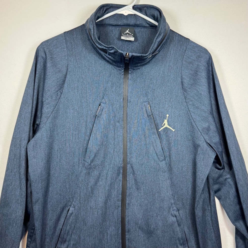Jordan Dri-FIT Full Zip Jacket Mens‎ Blue Athletic Training 724494-473 Sz Large